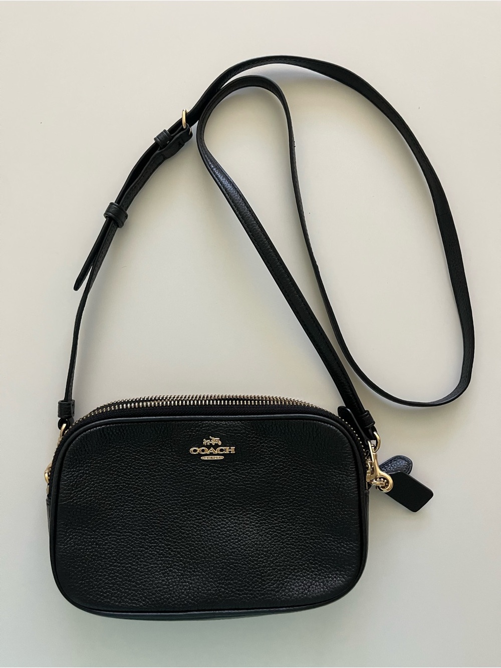 Authentic COACH Pebbled Leather Double Zip Crossbody Bag +✨BONUS free bag - Picture 10 of 14